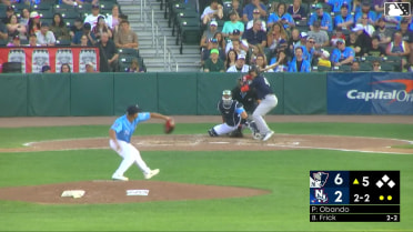 Tomas Frick homers (1) on a fly ball to left field.