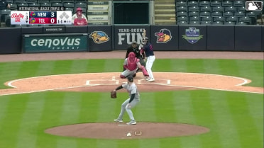 Luke Ritter triples (1) on a sharp fly ball to left fielder Colton Ledbetter.