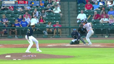 Hemmanuel Rosario doubles (1) on a line drive to left fielder Spencer Nivens. Jax Biggers scores.