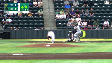 Brandon Eike out on a sacrifice fly to center fielder Trevor Cohen. Felnin Celesten scores.