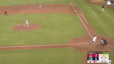 Wyatt Hoffman doubles (3) on a line drive to left fielder Zach Levenson. Luis Verdugo scores.