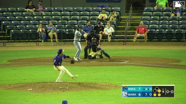 Spencer Nivens doubles (8) on a sharp line drive to center fielder Bill Knight. Sam Kulasingam scores.