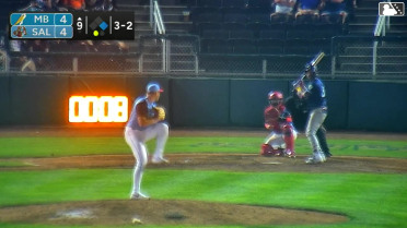 Alexis Hernandez doubles (15) on a line drive to left fielder Anderson Fermin. Alexey Lumpuy scores.