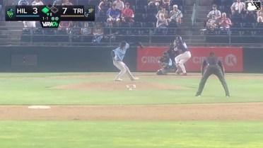 Kendrey Maduro homers (1) on a fly ball to center field. Jorge Ruiz scores.