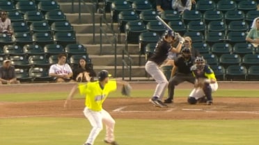 Rangers No. 9 prospect Josh Owens' first pro hit