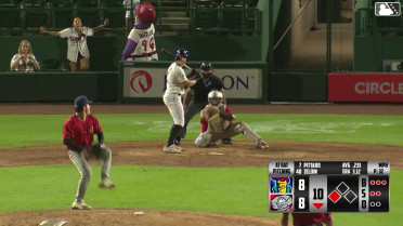 C.J. Pittaro singles on a line drive to center fielder Brandon Winokur. Myles Naylor scores.