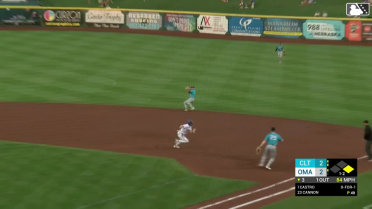 Jacob Amaya makes a jumping catch and throw to first