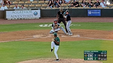 Daniel Pierce singles on a line drive to left fielder Dallas Macias. Larry Martinez scores.