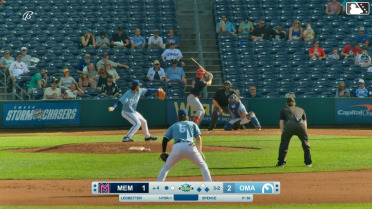 Colton Ledbetter singles on a line drive to right fielder Drew Waters. Blaze Jordan scores. Bligh Madris to 2nd.