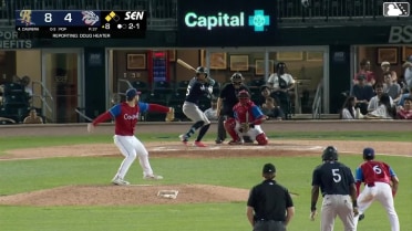 Oswaldo Cabrera homers (4) on a fly ball to right field. George Lombard Jr. scores. Marco Luciano scores.