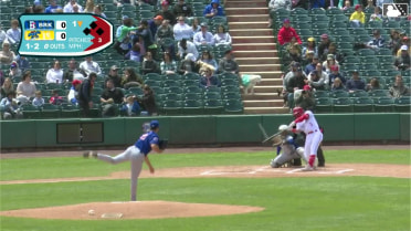 Devin Saltiban hits his first homer of the season