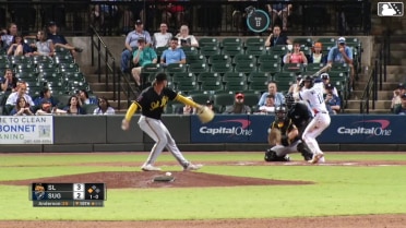 Shay Whitcomb triples (1) on a fly ball to right fielder Nelson Rada. Pascanel Ferreras scores.