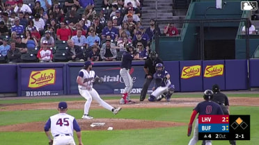 Kameron Misner homers (18) on a fly ball to center field. Steward Berroa scores.