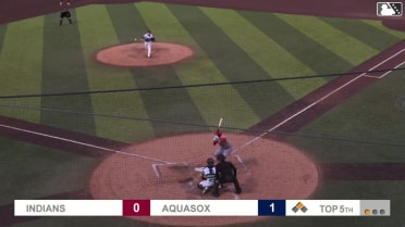 Roynier Hernandez doubles (2) on a line drive to left fielder Anthony Donofrio. Alan Espinal scores.