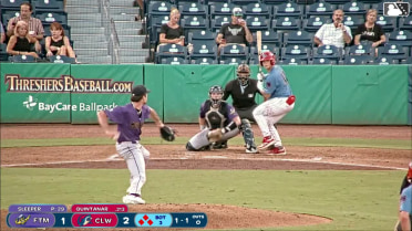 Matt Quintanar singles on a line drive to left fielder Bryan Acuña. Nolan Beltran scores. Jonathan Hogart to 3rd. Will Vierling to 2nd.