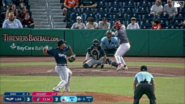 Jonathan Hogart singles on a ground ball to left fielder Jesus Pinto. Nolan Beltran scores.
