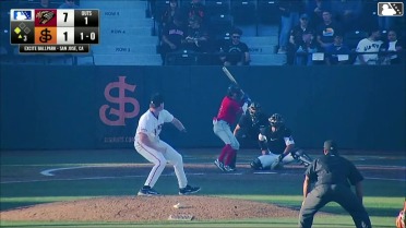 Carlos Renzullo singles on a ground ball to center fielder Andy Polanco. Luis Mendez scores.