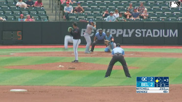 Blake Mitchell singles on a fly ball to center fielder Wilfredo Lara. Erick Torres scores.