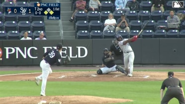 Luis De Los Santos hits a 415-foot, three-run homer