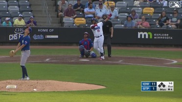 Jair Camargo launches a 486-foot home run to center