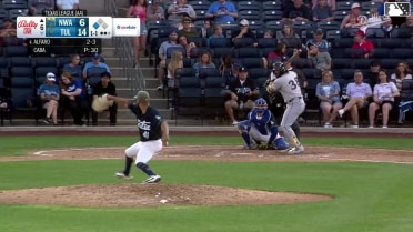 Jorge Alfaro singles on a line drive to left fielder Josue De Paula. Colton Becker scores.