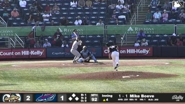 Mike Boeve homers (2) on a fly ball to center field.