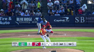 GJ Hill homers (10) on a fly ball to right field.
