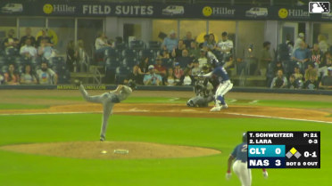 Luis Lara singles on a ground ball to right fielder Dustin Harris. Greg Jones scores.