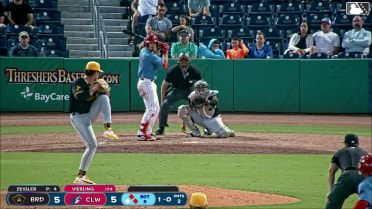 Will Vierling singles on a ground ball to center fielder Edward Florentino. Alirio Ferrebus scores. Matthew Ferrara to 3rd.