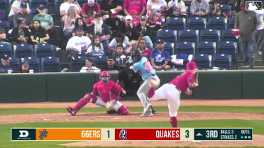 Ricardo Cova triples (1) on a fly ball to right fielder Lucas Ramirez.