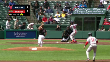 Kristian Campbell walks. Nick Sogard scores. Mickey Gasper to 3rd. Mikey Romero to 2nd.