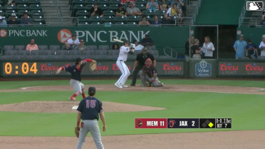 Owen Caissie homers (2) on a fly ball to left field. Cam Cannarella scores.