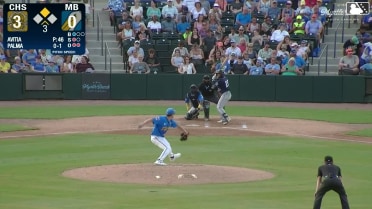 Alberth Palma singles on a soft line drive to center fielder Ethan Conrad. Brendan Summerhill scores.