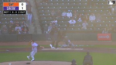 George Wolkow doubles (2) on a sharp line drive to center fielder Vance Honeycutt. Caleb Bonemer scores.