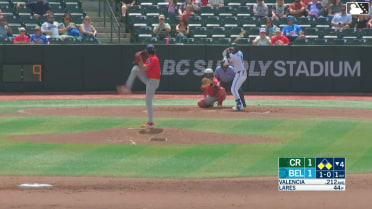 Esmil Valencia grounds into a double play, shortstop Danny De Andrade to second baseman Jose Salas to first baseman JP Smith II. Starlyn Caba out at 2nd. Esmil Valencia out at 1st.