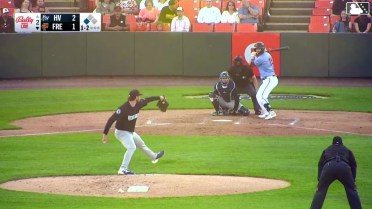 Colin Yeaman singles on a pop up to right fielder Wilson Rodriguez. Vance Honeycutt scores.