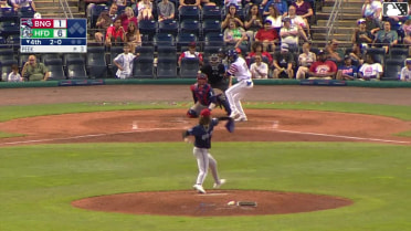 Jose Torres homers (6) on a fly ball to left center field.