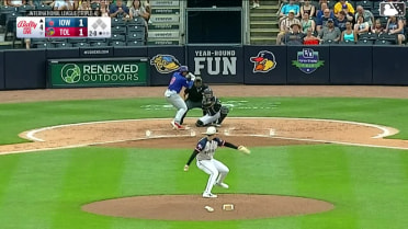 BJ Murray homers (11) on a fly ball to right field.