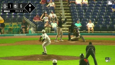 Eric Booth Jr. singles on a ground ball to left fielder Jaden Fauske. Hector Campusano scores.