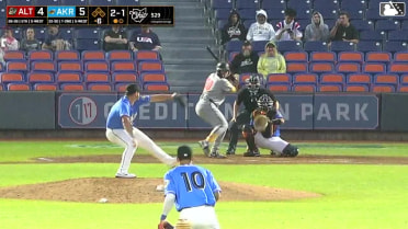 Omar Alfonzo homers (7) on a line drive to center field.