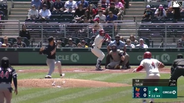 Carson Taylor homers (2) on a fly ball to right field. Victor Labrada scores.