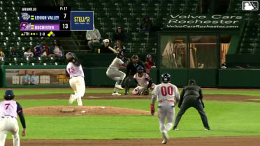 Steward Berroa singles on a line drive to left fielder Christian Franklin. Dylan Moore scores. Christian Cairo scores.