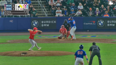 Jose Ramos doubles (3) on a line drive to left fielder Kristian Campbell. Émilien Pitre scores. MJ Melendez to 3rd.