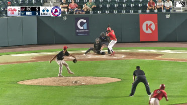 Elijah Green grounds into a double play, shortstop Maui Ahuna to second baseman Dayson Croes to first baseman Charlie Szykowny. Branden Boissiere out at 2nd. Elijah Green out at 1st.