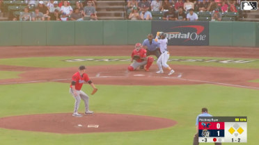 Francisco Acuna lines into a double play, right fielder Garrett Spain to catcher Ricardo Olivar. Romeo Sanabria out at home.