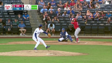 Dakota Harris homers (8) on a line drive to right center field.