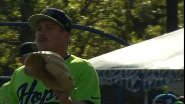 Mason Marriott fans his sixth batter