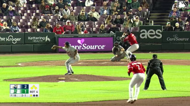 Carter Graham out on a sacrifice fly to center fielder Jaison Chourio. John Michael Faile scores.