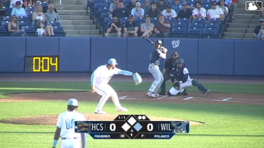 Gleider Figuereo doubles (2) on a sharp line drive to center fielder Elijah Green. Malcolm Moore scores. Gleider Figuereo out at 3rd on the throw, center fielder Elijah Green to second baseman Randal Diaz to catcher Nate Rombach to third baseman Devin Fitz-Gerald.