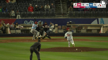 Noah Mendlinger homers (1) on a fly ball to left center field. Ryan Campos scores.